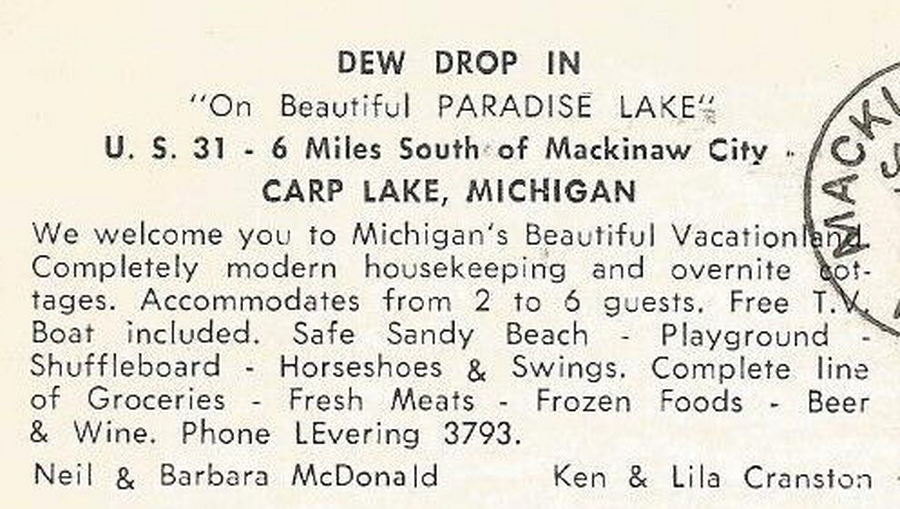 Dew Drop Inn - Vintage Postcard